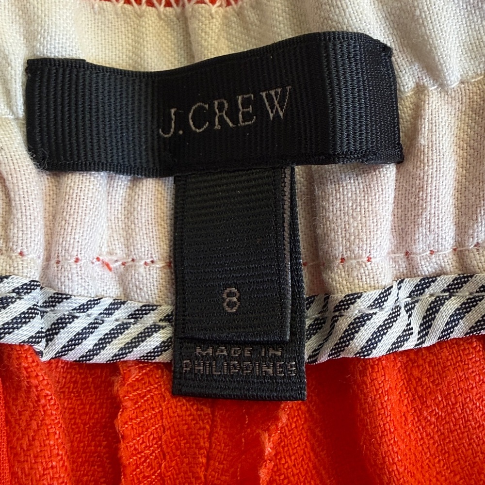 J. Crew 100% Linen High Waist Shorts. Coral/ Orange Size 8 - Picture 2 of 11